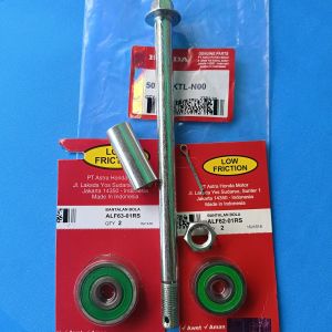 paket murah 3aitem as roda depan+Bering 6301  6201 + bhos tromol depan Honda Supra fit new  karisma original