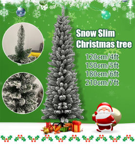 O-KAY Pointed Snow Slim Christmas Tree Flocking Christmas Tree