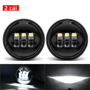 2 Chiếc 4.5-inch Đèn LED Sương Mù Xe Máy DRL Tròn Chống Nước Phụ Trợ Đi Qua Đèn 6000K Trắng Cho Harley Xe Máy DC 12V-24V