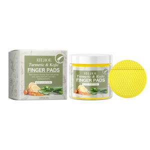【New】EELHOE Turmeric Kojic Acid Cleansing Pad Turmeric Kojic Finger Pads Face Cleansing Pads Soothes Refreshing Cleanses Pores Oil Control Skin Care Pads Lemon Essence Pads (30pcs)