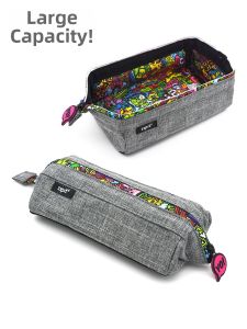 Zipit | Large Design Sensibility Gray Canvas Pen Pouch M