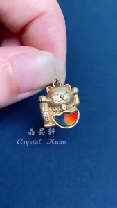 🐾【招财猫斑彩吊坠】  ✨Ammonite Cat Pendant｜旺财纳福 ✦ 幸运护主 ✦ 转运聚能