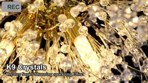 Chandelier Dandelion Snowflakes 8 Heads Crystal Pendant Light Northern Europe Luxury Firework Drop Ceiling Lights for Dining Room Living Room Bedroom Bedside Kitchen Cafe Bar Decorative Lighting