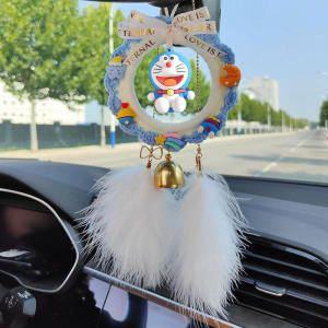 ของแขวนติดรถยนต์ตุ๊กตาการ์ตูนน่ารักสุดฮิตไอเดียสร้างสรรค์ทำด้วยมือของประดับแขวนในรถจี้กระจกมองหลังใช้ในรถ