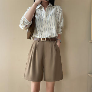 YOLO Korean Style Women Summer Shorts Office Wide Leg Plain Loose A-Line Hot Pants