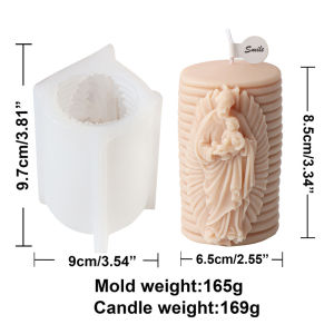 New Design 3D Virgin Mary Silicone Candle Mold DIY Cylindrical Jesus Statue Scented Candle Gypsum Mold Religious Home Decoration