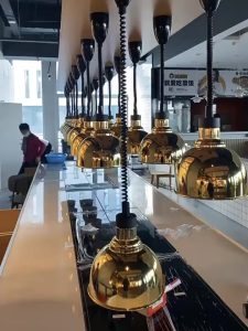 Commercial  Food Heat Lamp Stretchable  Buffet Heating Lamp  Dining Pendant Light  Food Warmer Lamp Restaurant Hanging Light  60-180cm adjustable 275w high power