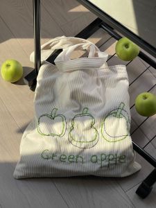 Monster Mountain River Green Original Large Capacity Canvas Shoulder Bag Versatile Commuting Bag Washable Soft Fabric