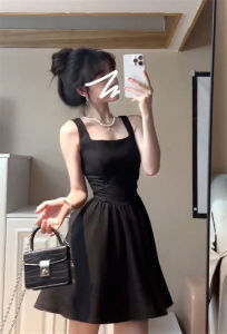 French Style Fancy Hepburn Wind Black Sling Dress Womens Summer 2024 New Arrival Small Temperament Skirt