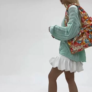 MOUSSON  กระเป๋าสะพายไหล่ลายดอกไม้สำหรับผู้หญิง ขนาดใหญ่ใช้ในชีวิตประจำวัน