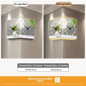 YUANLAISHIWOJIA | Corner Design Wall Clock Digital Display Perpetual Calendar