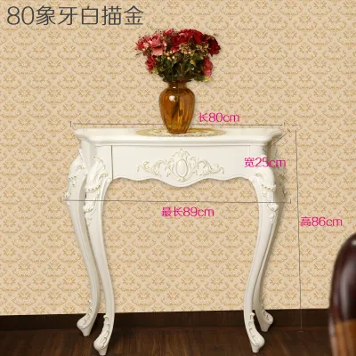 Elegant European Style Semi-Circular Hall Table Wall-Mounted Decorative Table Simple Design Entrance Cabinet Home Furniture