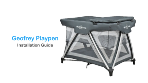 Giant Carrier GEOFREY Portable Playpen with One-Hand Hold Bassinet