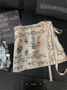 กระโปรงทรงเอพิมพ์ลายพืชสุดหรูหรา กระโปรงทรงเอสไตล์ฝรั่งเศสย้อนยุคสำหรับผู้หญิง กระโปรงทรงเอยาวปานกลางสำหรับใส่ไปทำงาน