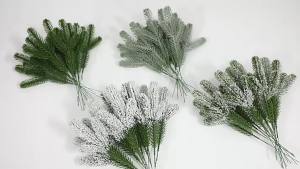 10/20 pcs Artificial Plants Realistic Emerald Green Pine Needles Christmas Halloween Home Holidays Wedding Decorations DIY Gifts