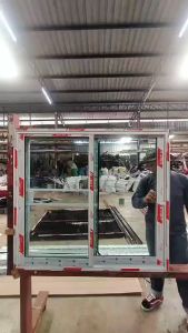 (ฟรีค่าส่ง)หน้าต่างอลูมีเนียมสำเร็จรูปขนาดยาว90xสูง90แบ่ง2ช่องอลูมีเนียมหนา1มิลกระจกหนา5มิล หน้ากว้างวงกบ10เซนติเมตร(ขนาดรวมวงกบ)