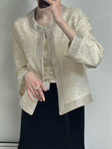 LKLMAKEO Premium Embroidered Bead Linen Long Sleeve Womens Jacket Spring 2025 New Style South Oil European Version Top