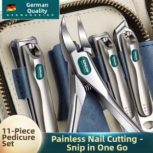 German Nail Clipper Set - Premium Household Nail Clippers with Specialized Nail Groove Scissors Mens Nail Care Tool Ear Scoop and Foot Care Pliers