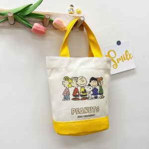 Túi Xách Mini Dễ Thương Túi Xách Túi Đựng Cơm Trưa Túi Vải Canvas in Túi Đựng Đồ Tròn Túi Quà Tặng Túi Xách Nữ Túi Xách Vải Canvas in Họa Tiết
