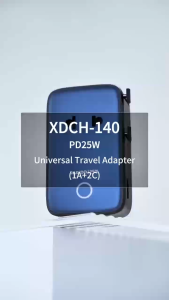 XUNDD XDCH-140 25W GaN Universal Travel Adapter PD Fast Charger 2 USB-C + USB-A Worldwide US UK EU AU PLUG
