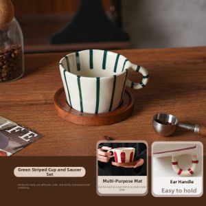 SHELI | Vintage Striped Ceramics Mug for Couples