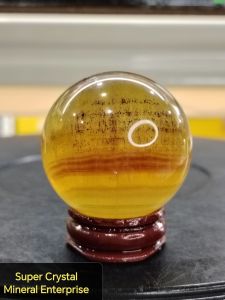 Natural Super High Gred Yellow Fluorite Crystal Ball Ornament YF06