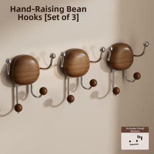 bydoll | Suction Cup Wooden Adorable Towel Rack