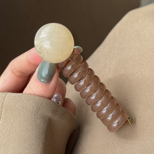 Knot Style Resin Hair Ties Womens Hair Accessories Phone Line round Bead Straight Bar Bubble Braid Hair Bands Fashionable Hair Bands