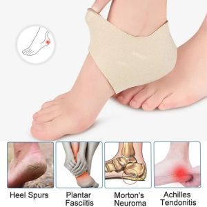 VTTO 1 Pair Gel Heel Pad Pain Relief for Plantar Fasciitis Sock Worn in Shoes Thin Heel Spur Foot Skin Care Protectors Heel Sleeves
