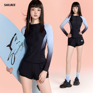 SAILBEE Long-Sleeved Sunscreen Swimsuits for Women Surfing Swimwear Quick Drying Jellyfish Suits Gymnastics Snorkeling Suits N237