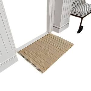 พรมเช็ดเท้าลายทางเรียบง่ายทันสมัย VIKAMA สำหรับทางเข้าบ้าน ป้องกันการลื่น กำจัดฝุ่น สไตล์นอร์ดิก ตกแต่งบ้าน