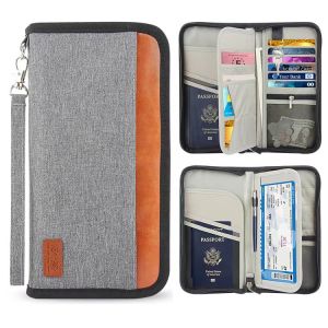 Travel Wallet ID Card Case bag Passport Holder Family Document Organizer Travel Accessories Multifunction Waterproof Durable Passport Case with RFID