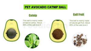 Pet Avocado Catnip Ball 360 Degree Rotation Avocado Toy Pet Interactive Kitten Toys Pet Mainan Kucing