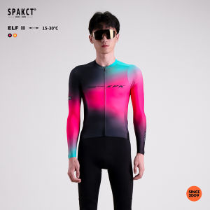 SPAKCT Mens Long Sleeve Cycling Jersey ultra-lightweight breathab autumn Cycling suit with colorful gradient
