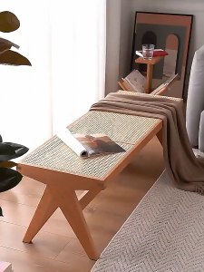 🔥Ready Stock 🔥 Chair/stool/solid wood rattan proof woven bench/minimalist bench/shoe changing stool 🔥