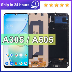 6.4 LCD Display with Frame for Samsung A30 A305 A305F A50 A505 A505F - Digital Touch Screen Replacement for Mobile Devices