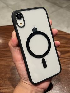 Transparent Silicone Magnetic Wireless Charging Phone Case for Apple XR Men Women Full Cover Anti-Fall Edge Simple Protection