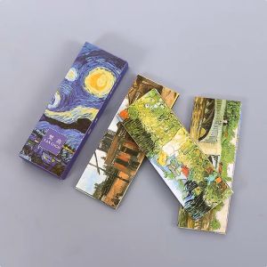 30Pcs/Set Pembatas Buku Kertas Karakter Lucu Besar Desain Hayao Miyazaki / Van Gogh Bookmark