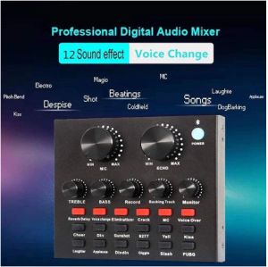 [BISA COD] Live Mixer Audio USB External Soundcard Broadcast Microphone V8 Bluetooth - ORIGINAL Termurah