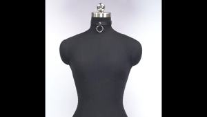 Womens Black Faux Leather Choker Necklace | Punk Style O-Ring Pendant Neck Collar | Adjustable Gothic Choker for Party Club