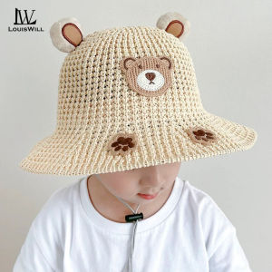 LouisWill Kids Sun Cap Children Beach Hat Travel Sun Hat Casual Knitted Sun Hats Portable Beach Cap Large Brim Cap Sun Protection Cap UV Protection Straw Hats for Children