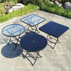 DANBIYIN | Portable Foldable Glass Surface Outdoor Table