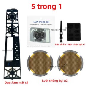Quạt Làm Mát Có Đèn LED Cho PS5 Slim Với Lưới Chống Bụi - Phụ Kiện Máy Chơi Game Tương Thích Với Sony PS5 Disc/Digital