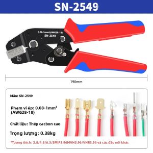 Dụng Cụ Mini Kìm Uốn Tóc Xoăn Dùng Cho Đầu Nối PH2.0/XH2.54/2.54/2.8/3.0/3.96/4.8/KF2510/JST Dupont Máy Uốn Tóc Bằng Thép Carbon