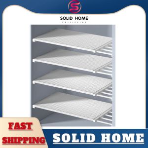 SOLID HOME Organizer Storage Rack Adjustable Closet Layer Clapboard Nail Free Wardrobe Cabinet Divider Holder