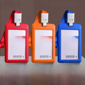 Double-Sided Transparent ID Holder With Lanyard