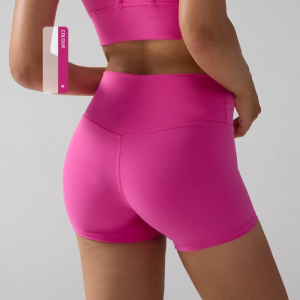 Quần Short Tập Yoga Lưng Cao Màu Trơn Dành Cho Nữ Nhanh Khô Thoáng Khí Thể Dục Thể Thao Chạy Bộ Quần Legging Đi Xe Đạp