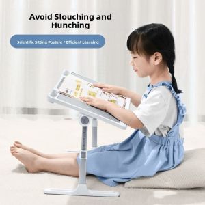Elevatable Foldable Baby Reading Stand Desk Multifunctional Children Study Table Bedside Book Holder No Neck Pain Double Layer Desk