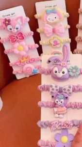 Indo 1866 - Karet Rambut Karakter / Scrunchie Set untuk Anak