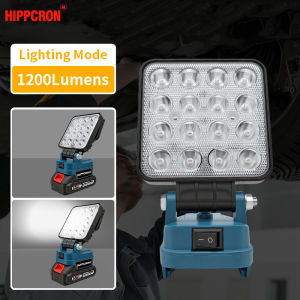 Hippleron 21V Rechargeable 1200 Lumen LED Flashlight 4700KC.T with 140 ° Beam Angles Adjustable Brightness Portable Outdoor